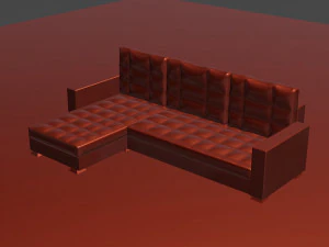 of an extended sofa in blue colors 3D Model