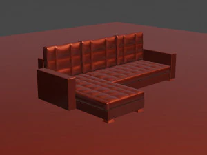 of an extended sofa in blue colors 3D Model