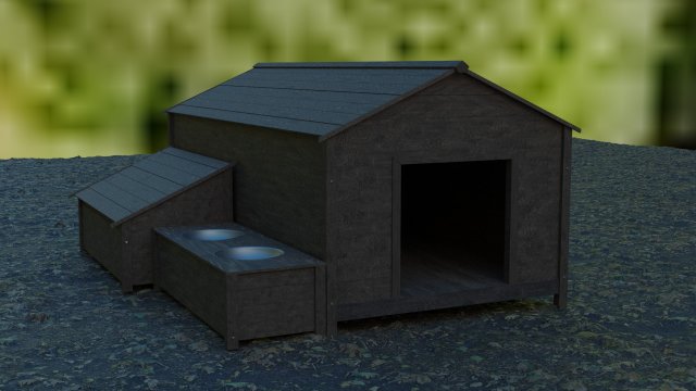 of a doghouse 3D Model .c4d .max .obj .3ds .fbx .stl .blend 