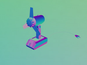 of a soviet fan low-poly 3D Model