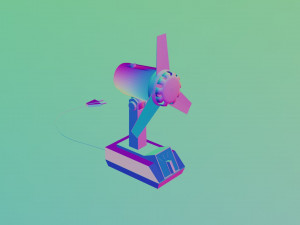 of a soviet fan low-poly 3D Model