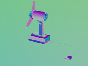 of a soviet fan low-poly 3D Model
