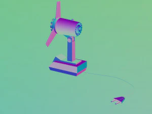 of a soviet fan low-poly 3D Model