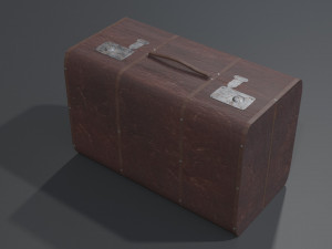 of a leather suitcase 3D 模型