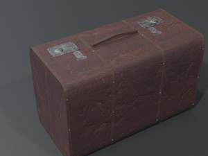 of a leather suitcase 3D 모델