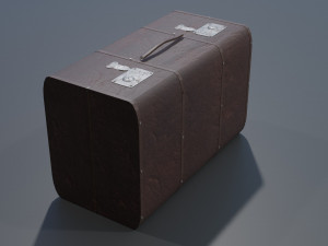 of a leather suitcase 3D 모델