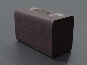 of a leather suitcase 3D 모델