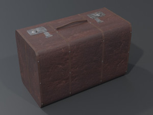 of a leather suitcase 3D 모델