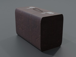 of a leather suitcase 3D 모델