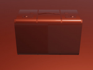 of a leather suitcase 3D 모델