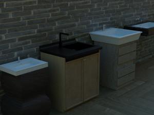 3d pack of washbasins and sinks for the interior 3D 模型