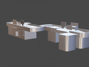 checkout model in a modern supermarket low-poly Model 3D