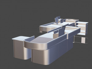 checkout model in a modern supermarket low-poly Model 3D
