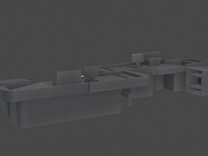 checkout model in a modern supermarket low-poly Model 3D