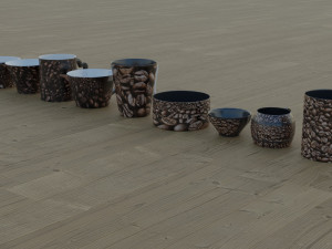 200 cups in different styles 3D 모델