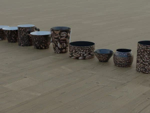 200 cups in different styles 3D Model