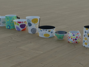 200 cups in different styles 3D 모델