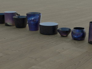 200 cups in different styles 3D 모델