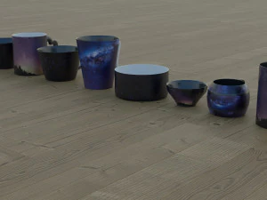 200 cups in different styles 3D Model