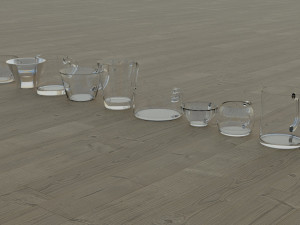 200 cups in different styles 3D 모델