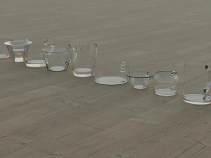 200 cups in different styles 3D Model