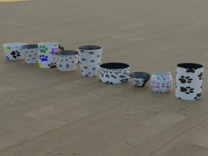 200 cups in different styles 3D Model