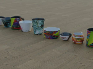 200 cups in different styles 3D Model