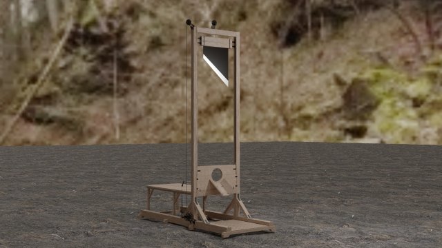 of a guillotine wooden execution tool Modello 3D .c4d .max .obj .3ds .fbx .stl .blend 