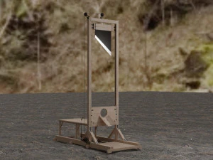 гільйотини дерев'яний інструмент виконання 3D Модель