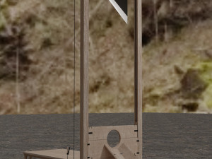 of a guillotine wooden execution tool Modello 3D