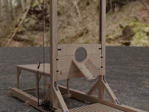 of a guillotine wooden execution tool Modello 3D
