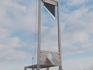 of a guillotine wooden execution tool Modello 3D