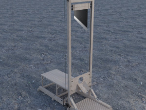 of a guillotine wooden execution tool Modello 3D