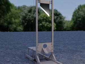 of a guillotine wooden execution tool Modello 3D