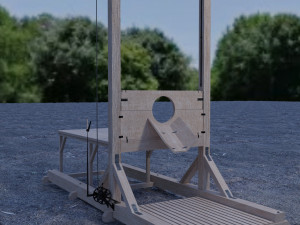 of a guillotine wooden execution tool Modello 3D