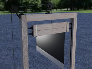 of a guillotine wooden execution tool Modello 3D