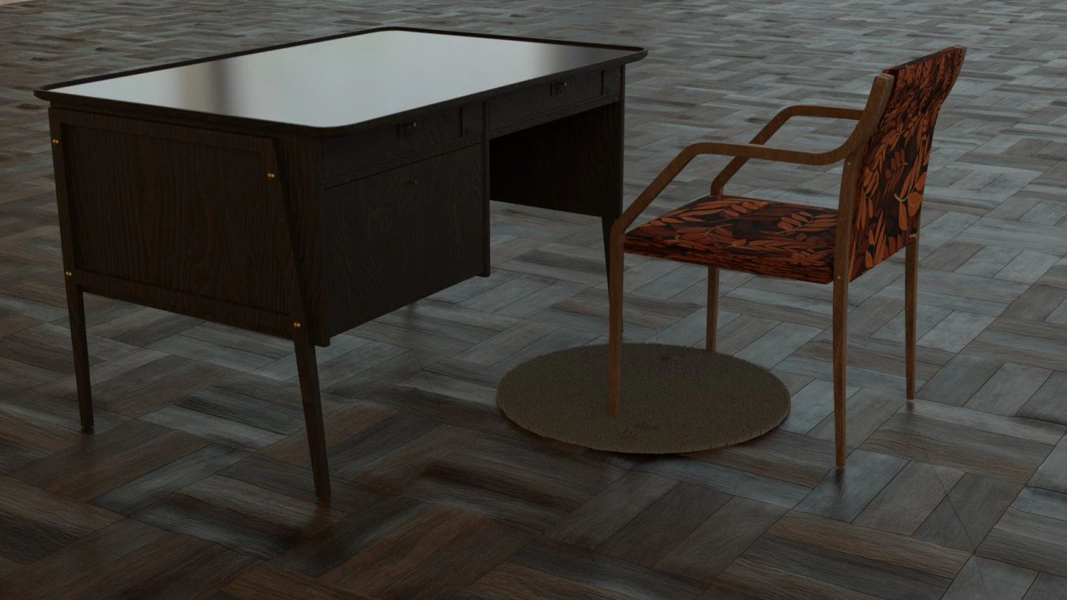 table for a cozy home interior 3D Model .c4d .max .obj .3ds .fbx .stl .blend 