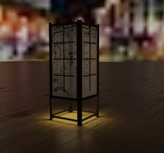 japanese night lamp low-poly 3D Modell .c4d .max .obj .3ds .fbx .stl .blend