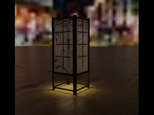 japanese night lamp low-poly 3D 模型