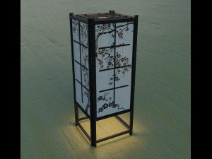 japanese night lamp low-poly 3D Modell