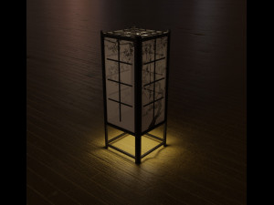 japanese night lamp low-poly 3D Modell