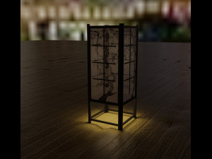 japanese night lamp low-poly 3D Modell