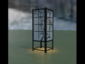 japanese night lamp low-poly 3D Modell