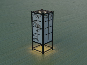 japanese night lamp low-poly 3D Modell