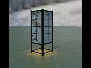 japanese night lamp low-poly 3D Modell