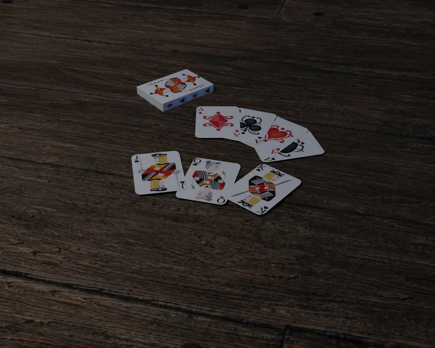 playing cards poke low-poly 3D Model .c4d .max .obj .3ds .fbx .stl .blend 