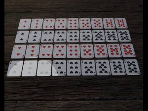 playing cards poke low-poly Modelo 3D