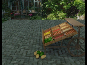 model of a cart with vegetables and fruits 3D Model