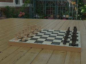 chessboard model cobined with backgammon Model 3D