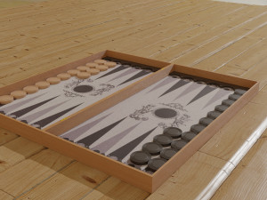 chessboard model cobined with backgammon Model 3D